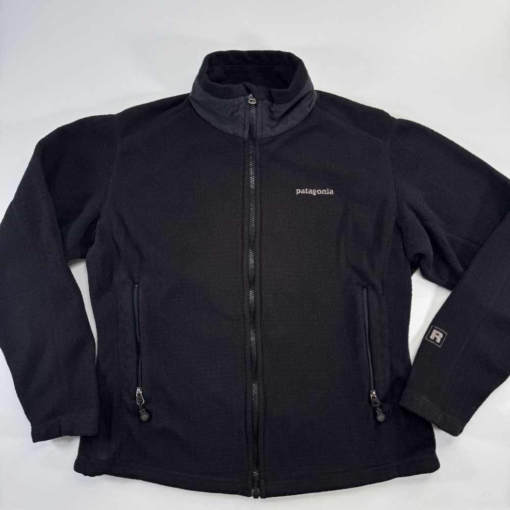 PATAGONIA Jacket Full Zip Polartec Power Grid Fleece Womens Medium Black